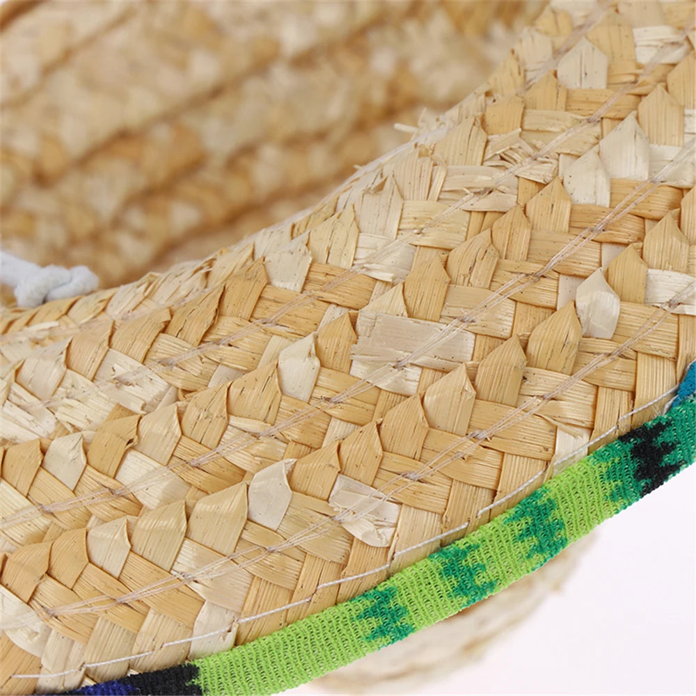 Colorful Mini Pet Dogs Straw Hat Sombrero Cat Sun Hat