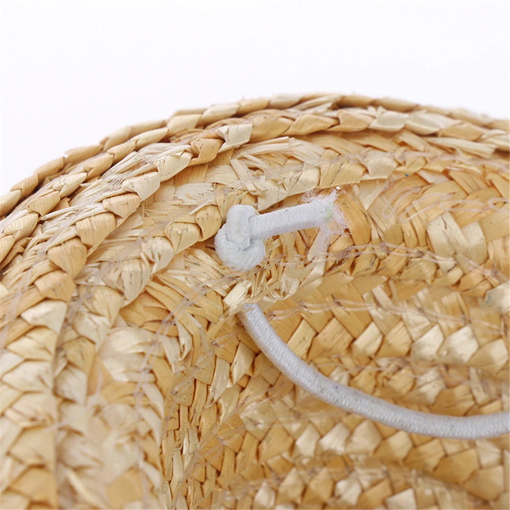 Colorful Mini Pet Dogs Straw Hat Sombrero Cat Sun Hat