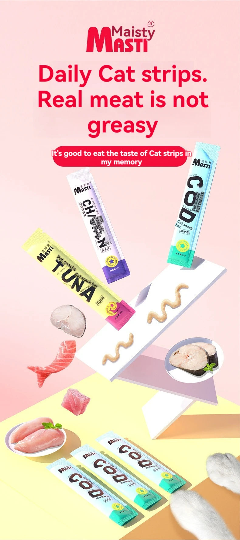 Cat food pet snacks 15g/piece liquid wet food