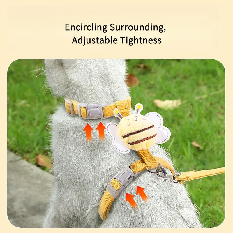 Cute Cartoon Bee Cat Traction Vest Rope Pet