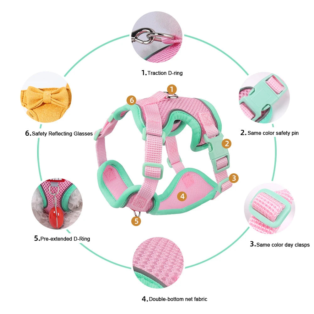 New Chic Cat Harness and Leash Set  Adjustable Soft