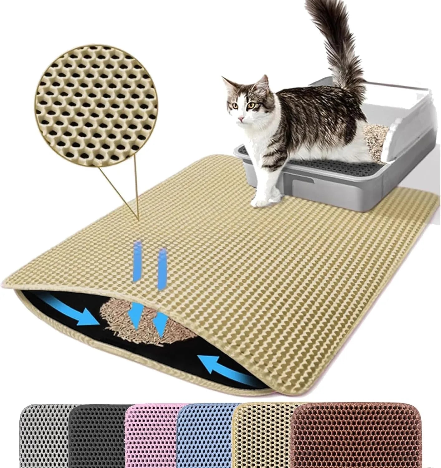 Cat Litter Mat Double Layer Pet Non Slip Big