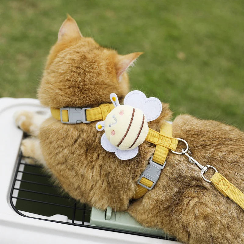 Cute Cartoon Bee Cat Traction Vest Rope Pet