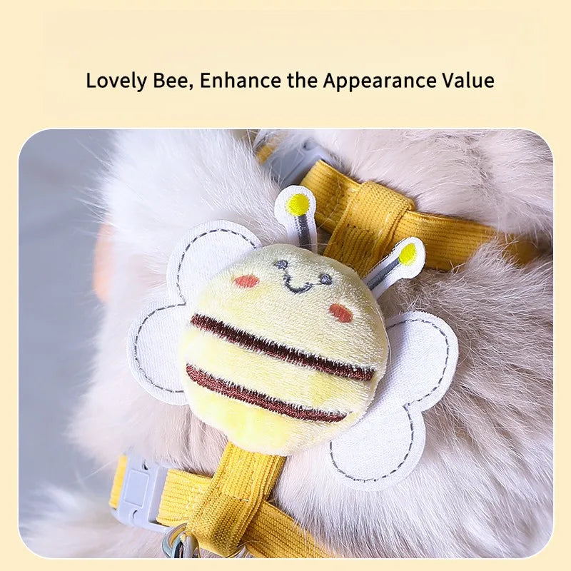 Cute Cartoon Bee Cat Traction Vest Rope Pet