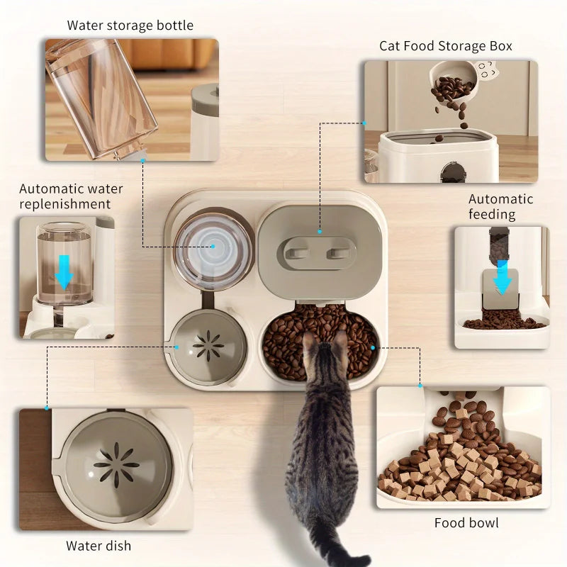 Cat Bowl Automatic Feeder with Spill Proof