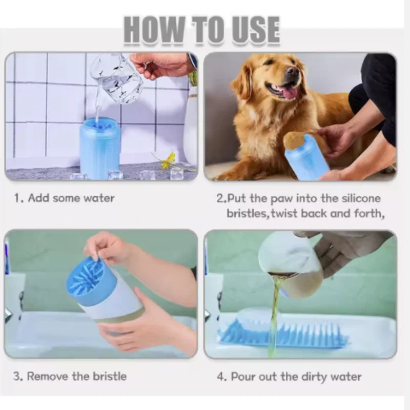 Dog Paw Cleaner Cup Soft Silicone Combs