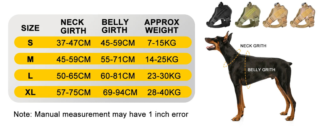 Tactical Dog Harness Pet Doberman Pinscher Pet Training