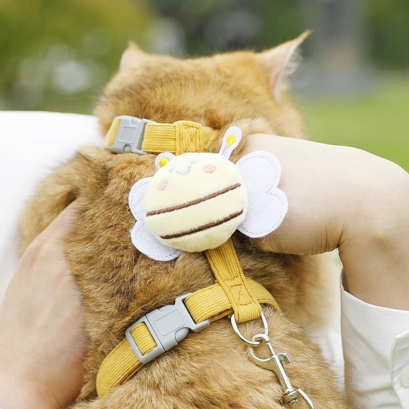 Cute Cartoon Bee Cat Traction Vest Rope Pet