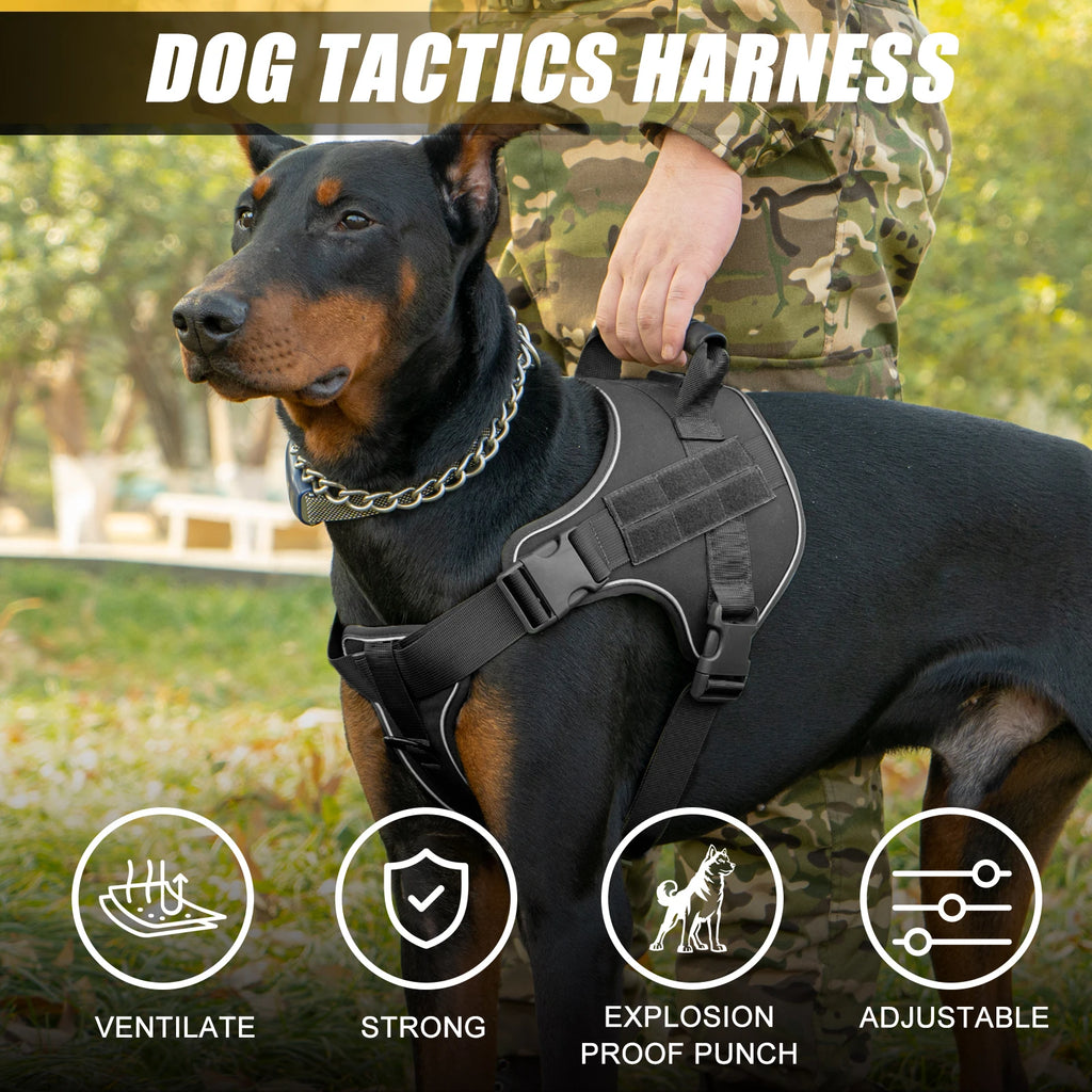 Tactical Dog Harness Pet Doberman Pinscher Pet Training