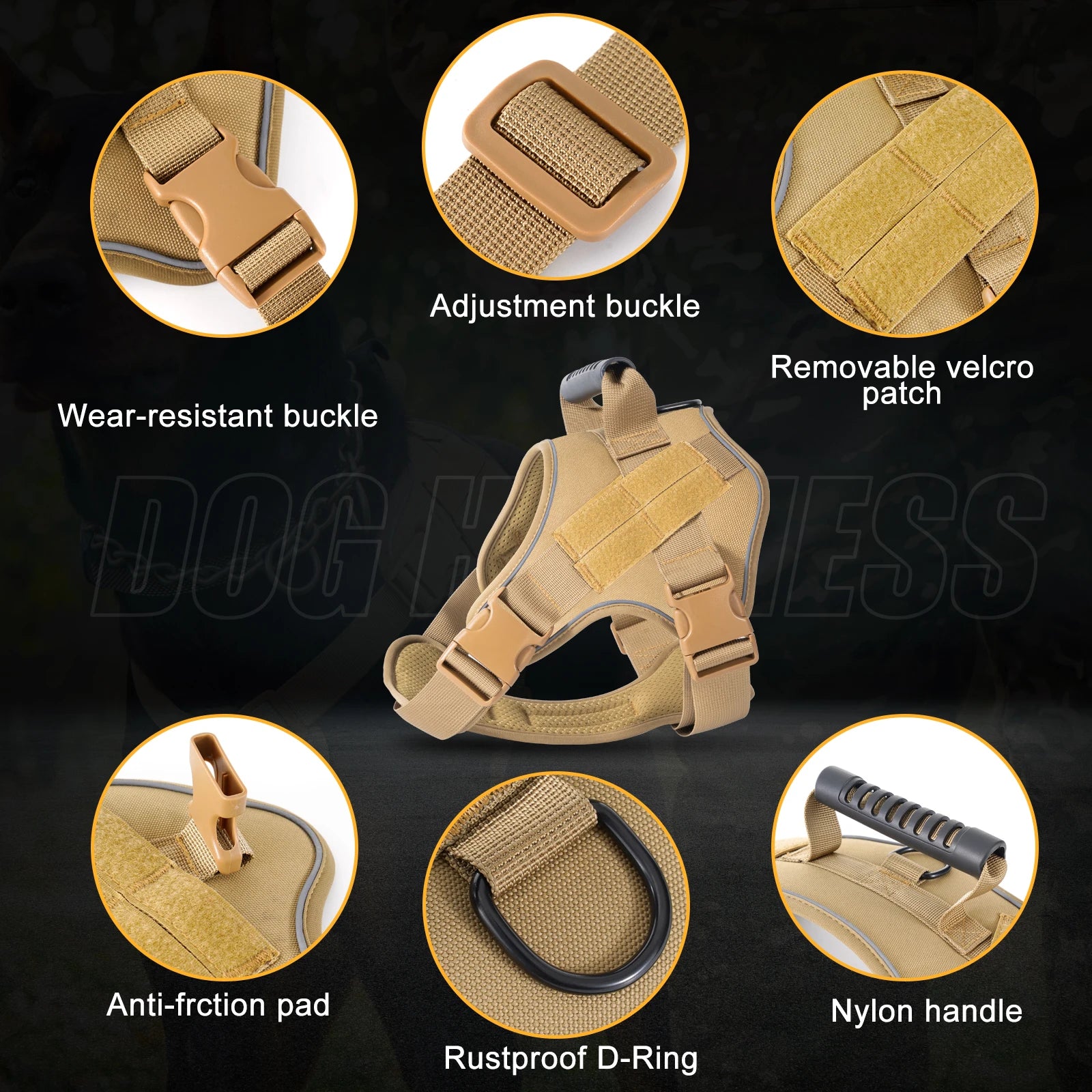 Tactical Dog Harness Pet Doberman Pinscher Pet Training