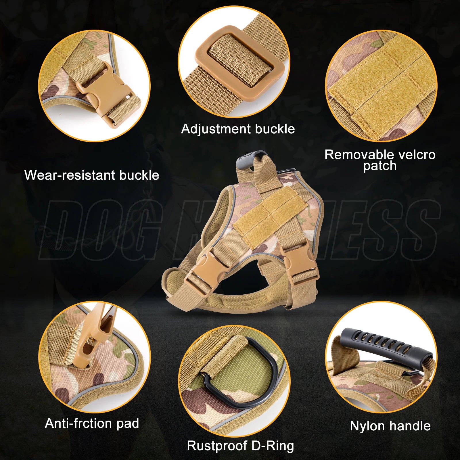 Tactical Dog Harness Pet Doberman Pinscher Pet Training